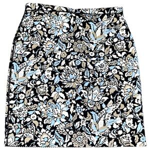 J. McLaughlin Skirt Medium Floral Houndstooth Reversible Scuba